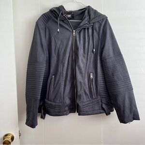 YMI Women’s Charcoal Hooded Bomber Jacket